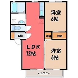 コーポ・サファイアPart1 2LDKの間取図画像