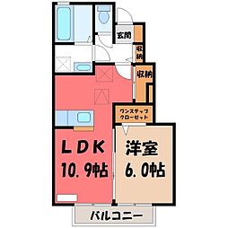 ロイヤルアドバンスA 1LDKの間取図画像