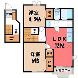 パティオ・ソレアードK・TA 2LDKの間取図画像