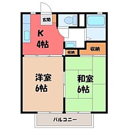 リバーサイドハイツ 2Kの間取図画像