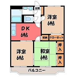 エトワール弐番街弐号館 3DKの間取図画像