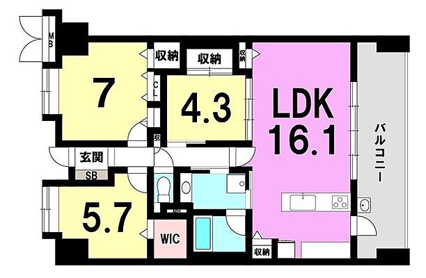 間取り ファーネスト大竜町 5階/-