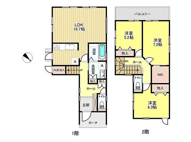 可部南5丁目3区画　　NO.B-3　32896(3LDK)の間取り