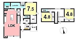東福原7丁目　新築戸建 3LDKの間取り