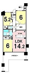 クレストフォルム横浜リヴァシス 3LDKの間取図画像