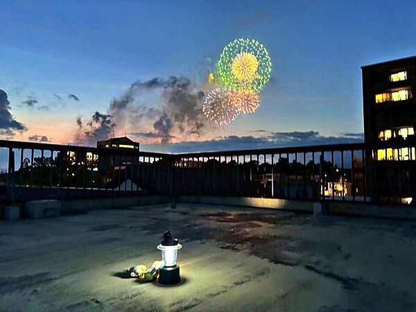 豊橋祇園際の花火が見える♪