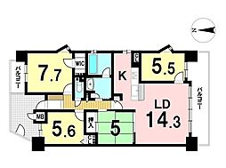 アメニティ大治五番館 4LDKの間取図画像