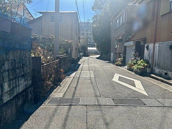 西側道路を北から撮影
