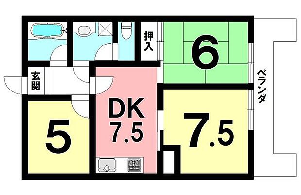 3DK【専有面積53.41m2】