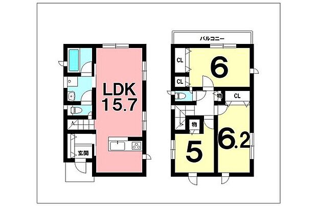 3LDK、オール電化、浴室暖房乾燥機、南向きバルコニー【建物面積79.37m2(24坪)】
