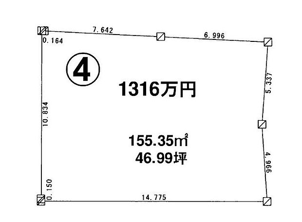 【地積測量図】令和7年6月 作成北向き道路に約10.83m接道しています♪