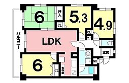 ニューライフ西鹿児島 4LDKの間取図画像
