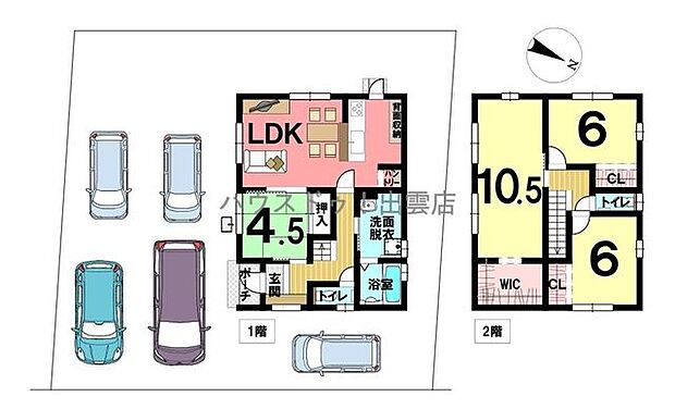 家事動線はコンパクトに、ゆとりを保ちながらムダを省いたすっきりとした間取り。洗う・干す・取込むが一か所で完結する洗面脱衣もポイントです！