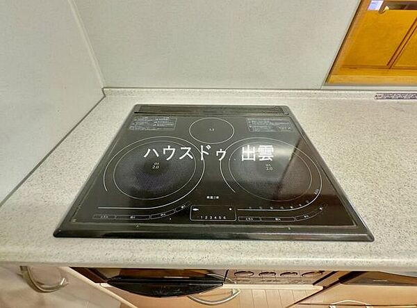 電気コンロは火災の心配がないので安心です。3口あるので同時に料理がたくさんできます。キッチンから見渡せるリビングダイニングで、お料理中も会話が弾みます。