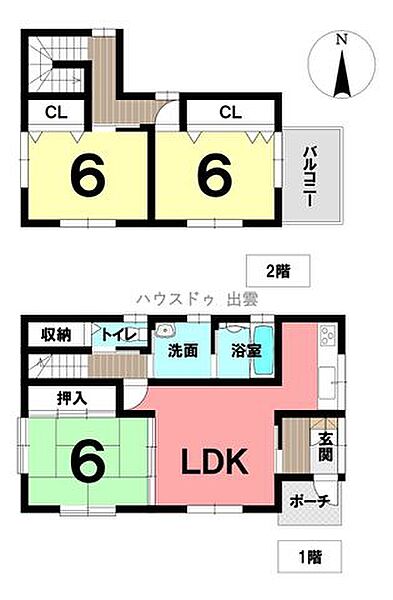 3LDKの間取のお家です。2階に2部屋ありますので個人部屋として使ってもいいですね。1階には和室があり来客があった際に使ってもいいですね。
