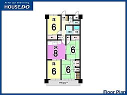 コーポランド砂津 4DKの間取図画像