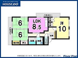 サンライフ朽網 3DKの間取図画像