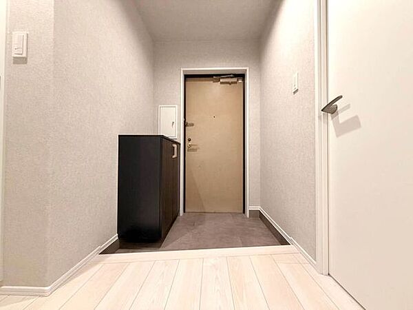 玄関から室内へ続くスペースです。収納も設けられており、靴や外出用品を整理しやすくなっています。