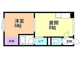 マンション32 1LDKの間取図画像
