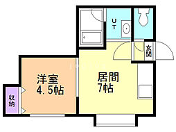 フォレストイン麻生 1DKの間取図画像