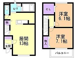 ハイコート東茨戸 2LDKの間取図画像