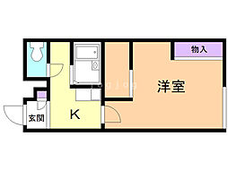 レオパレス篠路7条壱番館 1Kの間取図画像