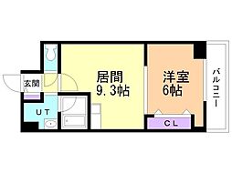 美工ビル 1LDKの間取図画像