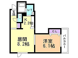 ル・マノワール 1LDKの間取図画像