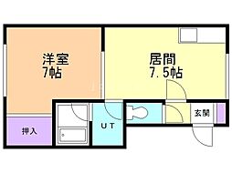 コーポソレイユ 1DKの間取図画像