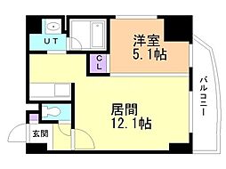 ラ・ノエル北11条 1LDKの間取図画像
