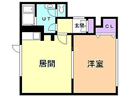 アルカディア26 1DKの間取図画像