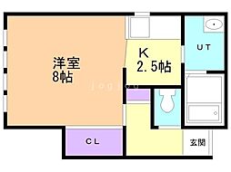 ルシエル 1Kの間取図画像