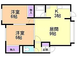 ソシアルトミイNo.83 2LDKの間取図画像
