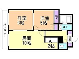 ノーステリアコノエビル 2LDKの間取図画像
