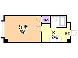 ノースヴィラN27 1Kの間取図画像
