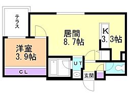 ARISTO北7条 1LDKの間取図画像