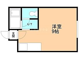 ヴィラ.モデルナB ワンルームの間取図画像
