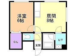 ロイヤルコート南麻生B 1LDKの間取図画像
