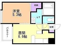 クラッセ北大通り 1DKの間取図画像