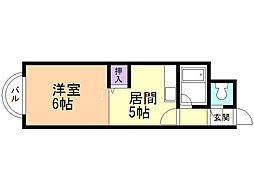 ウィングス札幌 1DKの間取図画像