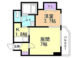 レジデンスタワー札幌 1LDKの間取図画像