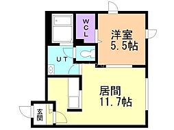 シャーメゾン麻生 1LDKの間取図画像