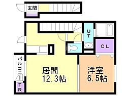 グランカナリヤ 1LDKの間取図画像
