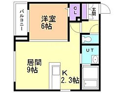 ミエル 1LDKの間取図画像