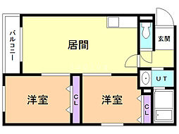 グランコンフォート札幌 2LDKの間取図画像