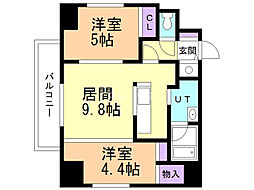 イリオスディオ 2LDKの間取図画像