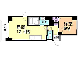 コモド22 1LDKの間取図画像