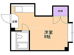 プレジュール33 ワンルームの間取図画像