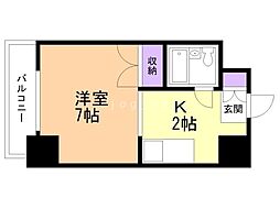 スタジオシティ 1Kの間取図画像