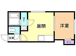 クリエート北23 1DKの間取図画像